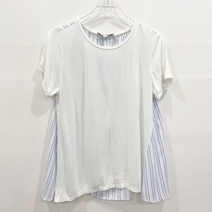 Ann Taylor Loft Stripe Short Sleeve Multimedia Tee